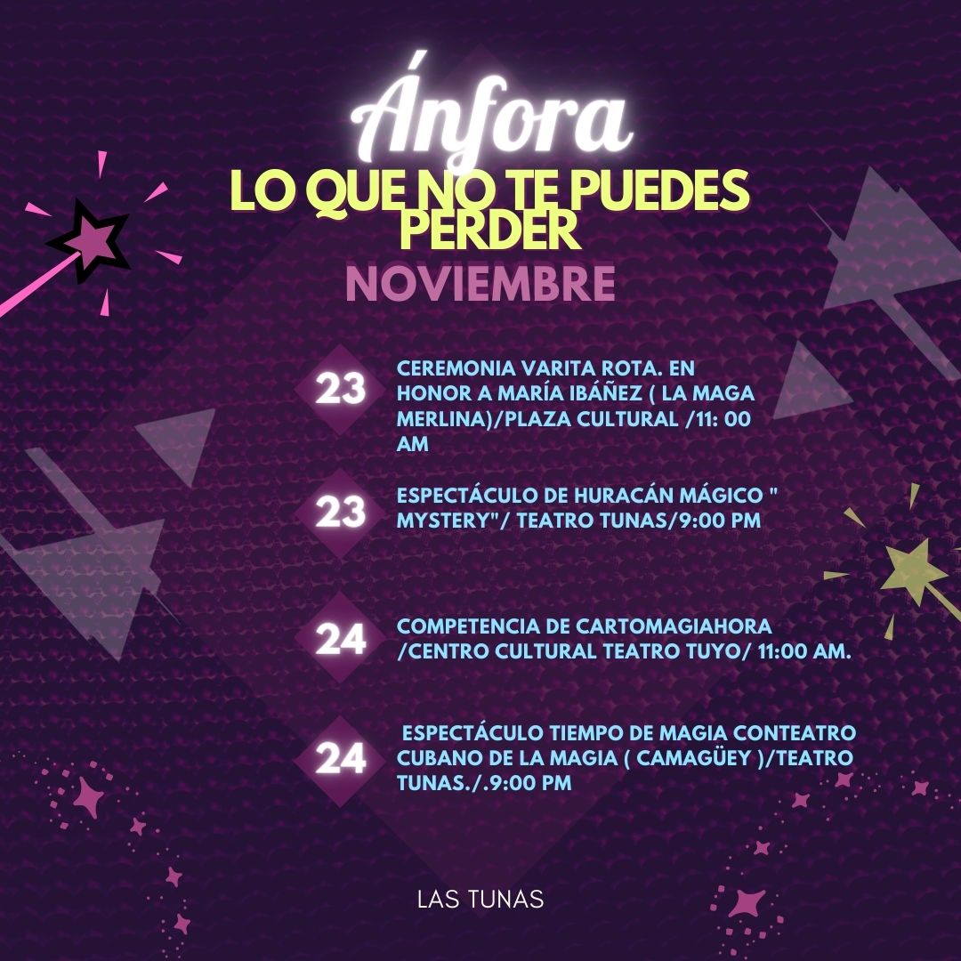 Cartelera de evento Ánfora 2023, Las Tunas, Cuba Cartelera de evento Ánfora 2023, Las Tunas, Cuba